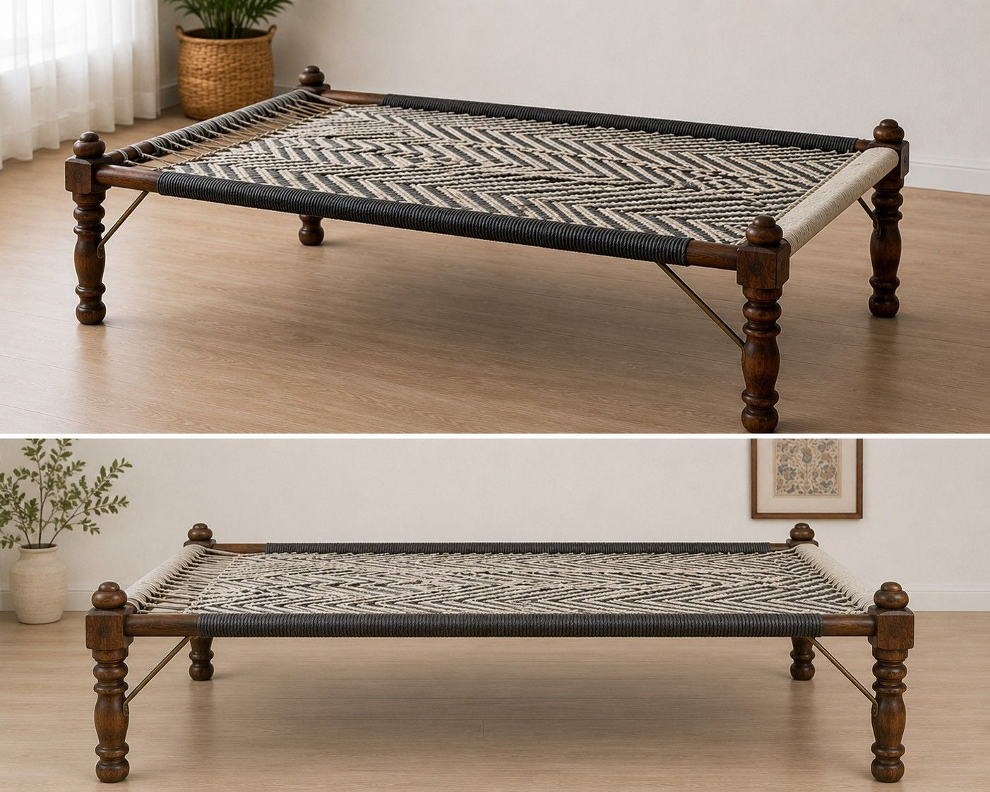Traditional Wooden Charpai (Macha)