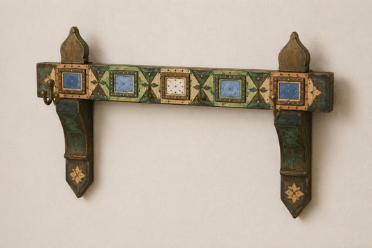 Handcrafted Decorative Wall Hanger with Mirror Accents