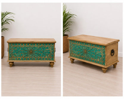 Hand-Painted Wooden Storage Box