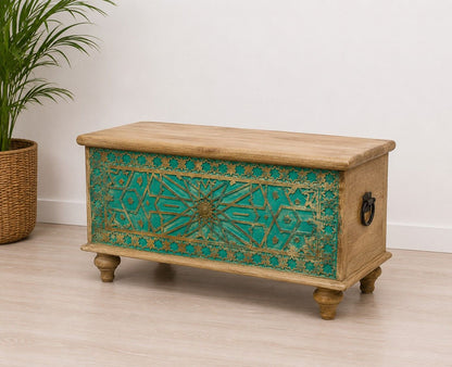 Hand-Painted Wooden Storage Box