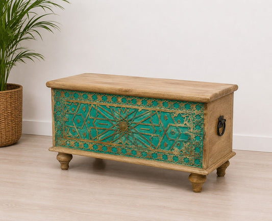 Hand-Painted Wooden Storage Box