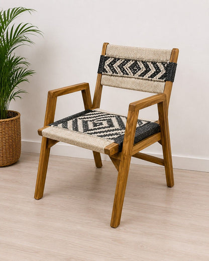 Handcrafted Wooden Chair & Stool Set