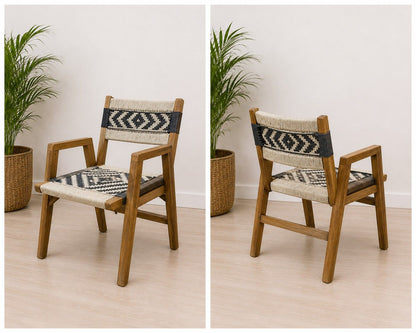 Handcrafted Wooden Chair & Stool Set