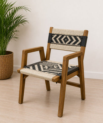 Handcrafted Wooden Chair & Stool Set