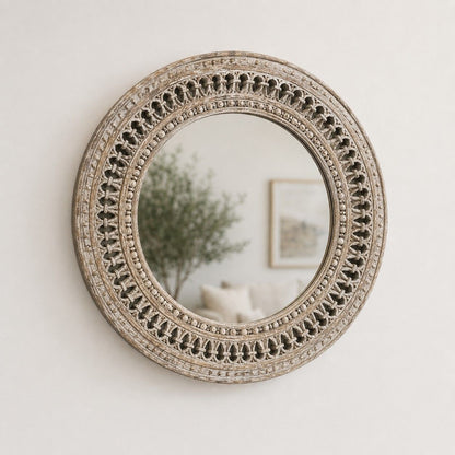 Handcrafted Round Decorative Mirror Frame