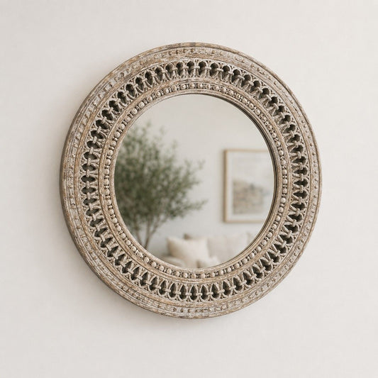 Handcrafted Round Decorative Mirror Frame