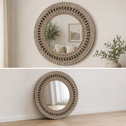 Handcrafted Round Decorative Mirror Frame