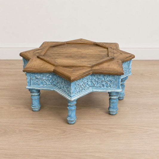 Hand-Carved Wooden Low Stool