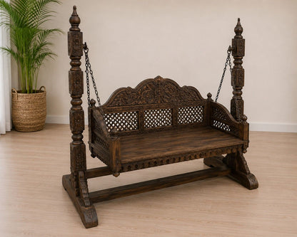 Hand-Carved Wooden Swing (Jhula)