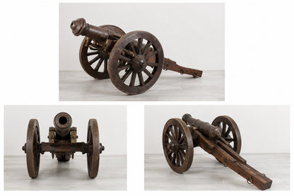 Antique Wooden Cannon Replica
