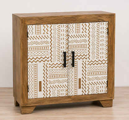 Tribal Pattern Wooden Storage Cabinet