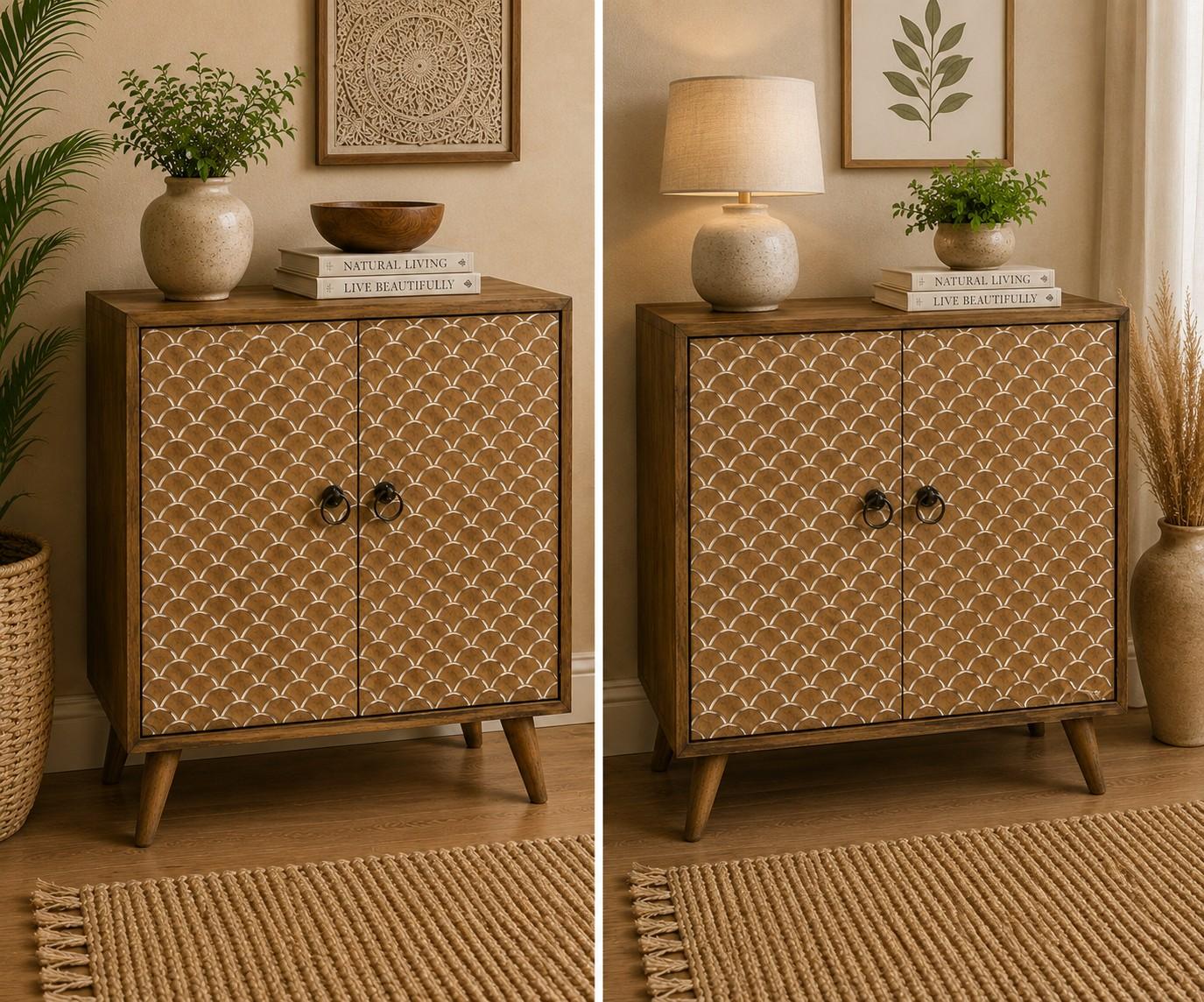 Geometric Pattern Storage Cabinet