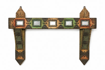 Rustic Tribal Wall Hanger with Mirror Work