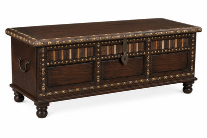 Heritage Wooden Storage Chest with Brass Stud Detailing