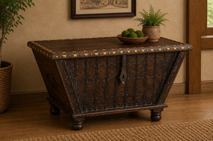 Rustic Trunk Coffee Table with Hidden Storage