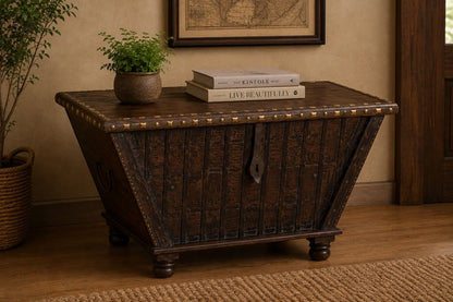 Rustic Trunk Coffee Table with Hidden Storage