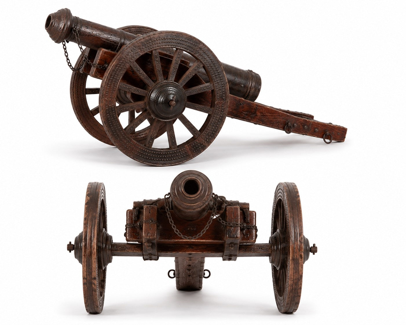 Rustic Iron & Wood Cannon Replica