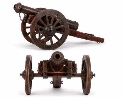 Rustic Iron & Wood Cannon Replica