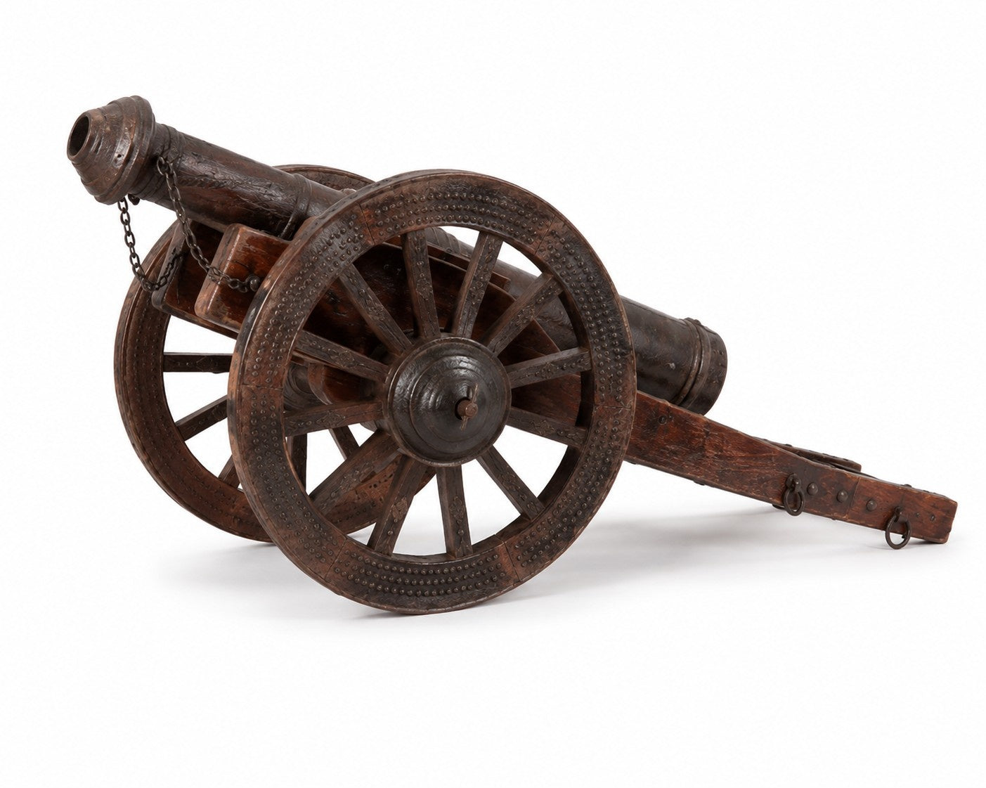Rustic Iron & Wood Cannon Replica