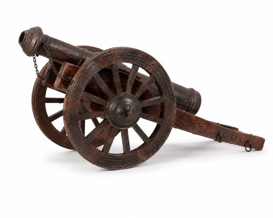 Rustic Iron & Wood Cannon Replica