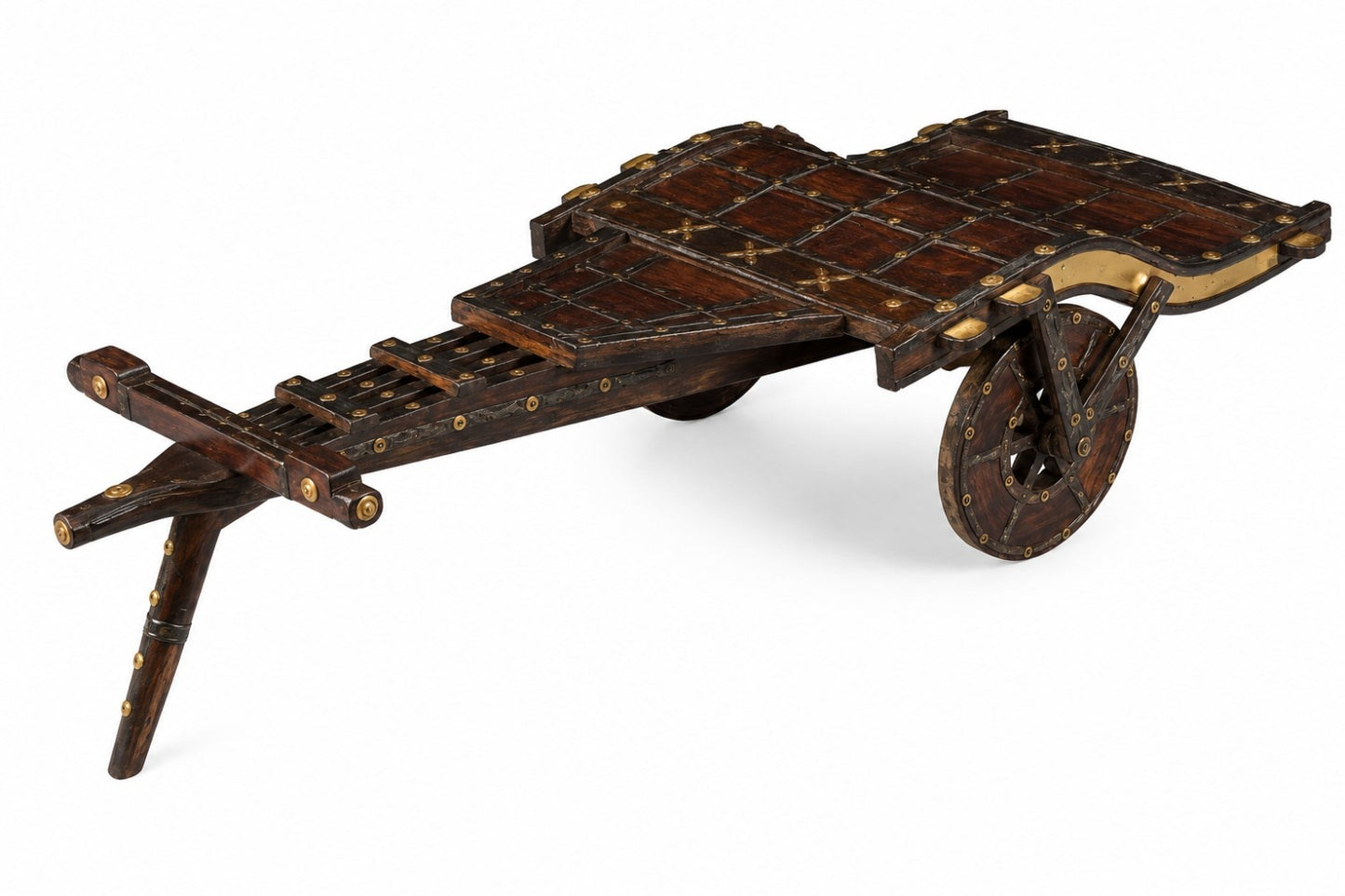 Heritage Wooden Handcart with Brass Detailing