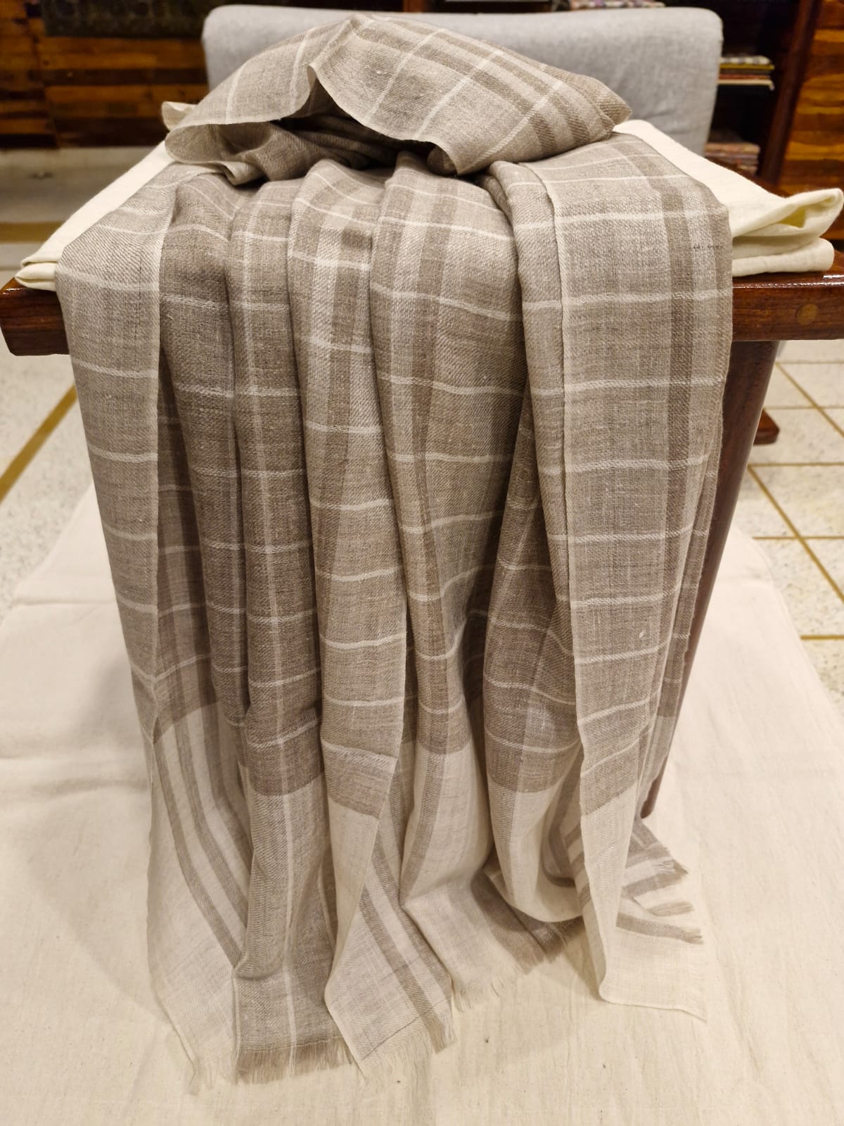 Handwoven Checkered Cashmere Scarf