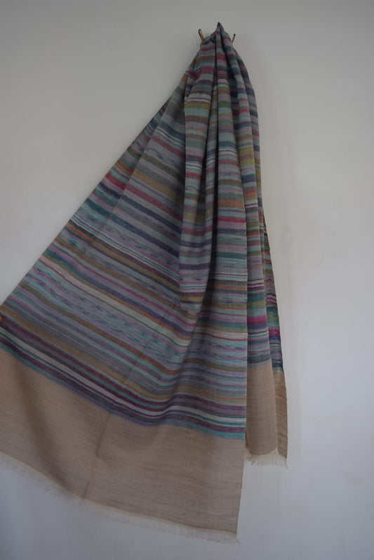 Multicolored Ikat Cashmere Scarf