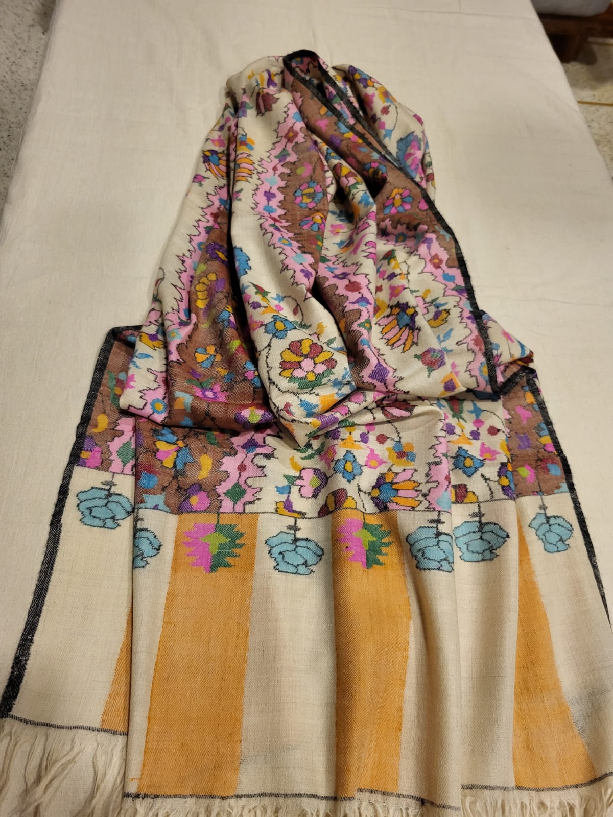 Multicolored Kani Jamawar Pashmina Stole