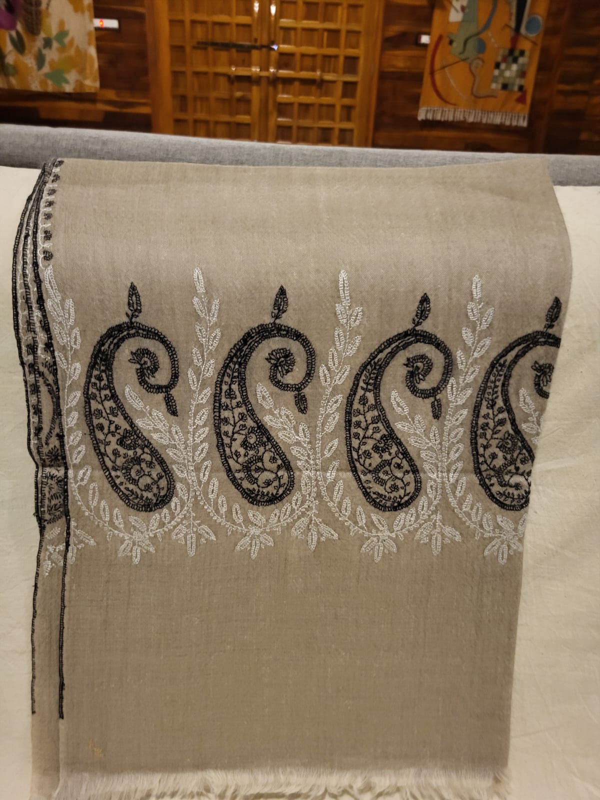 Natural Sozni Pashmina Stole
