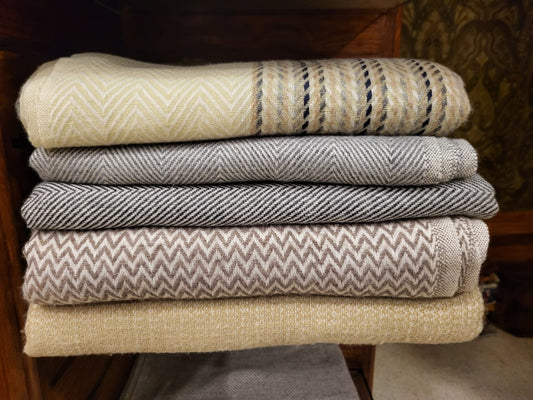 Throne Wool Herringbone Blanket – Natural Elegance and Premium Comfort